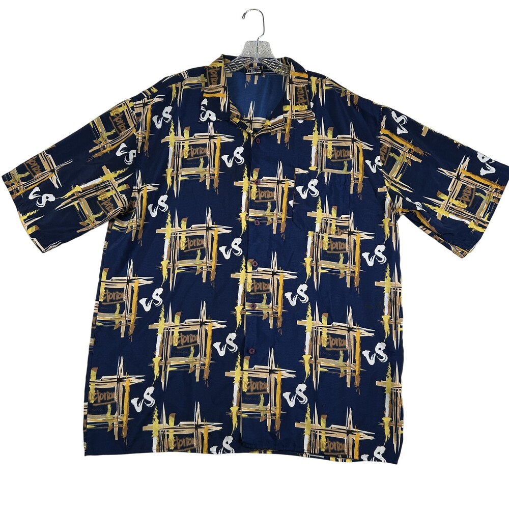 Victorious Shirt Mens Large Abstract Print Button Up Urban Underground Hip Hop